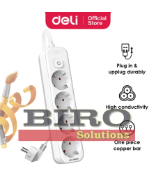 Prelungitor DELI, 4 prize, 3 m, înpămîntare, întrerupător